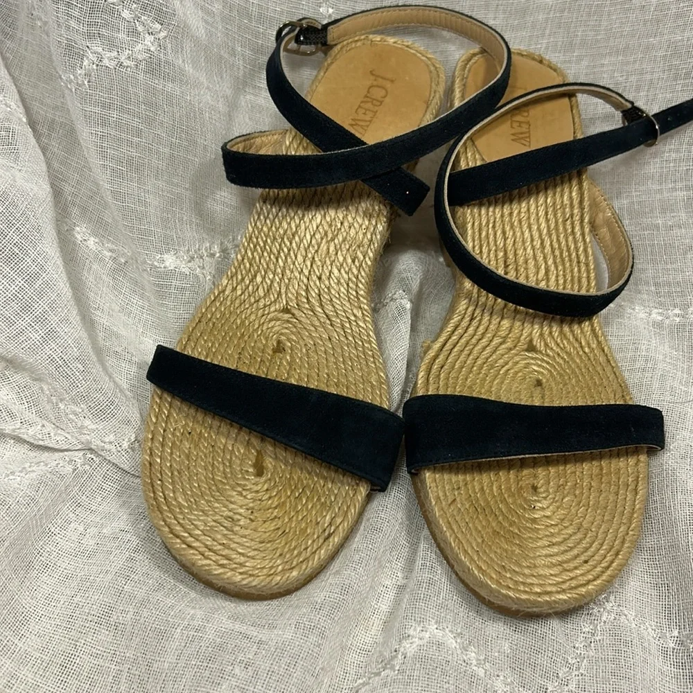 J Crew almost NEW leather espadrilles wedges